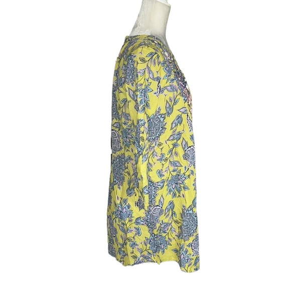 NEW Sundance Sefina Yellow Floral Embroidered Beaded Tunic Top Mini Dress - S - Picture 7 of 13